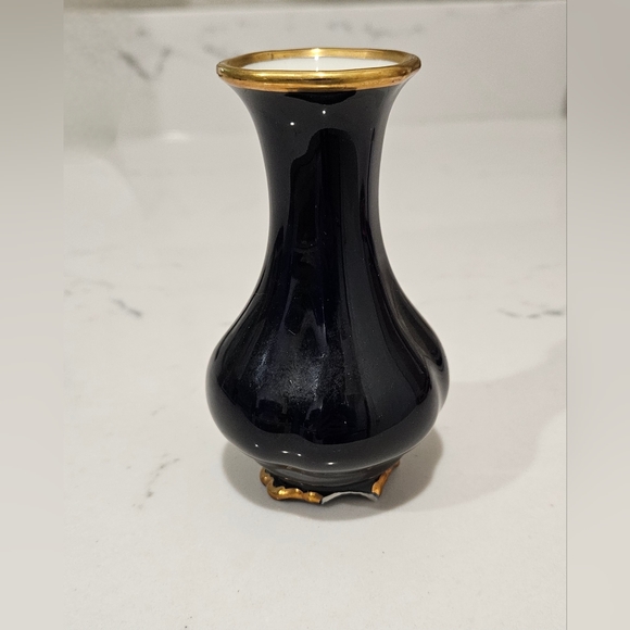 Vintage Lindner Kueps Bavaria Echt Cobalt Blue & Gold Vase German Numbered Piece - Picture 2 of 6